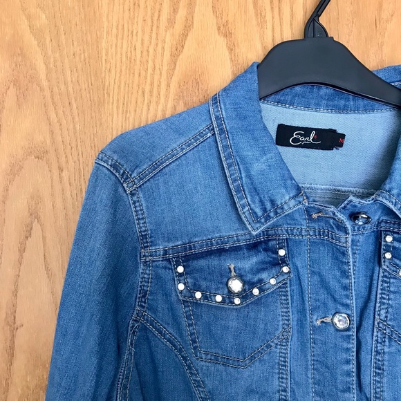 Earl Denim Jean Jacket with Rhinestones - Picture 3 of 8